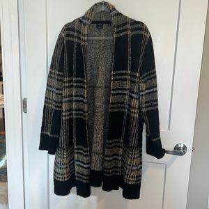 Long plaid sweater